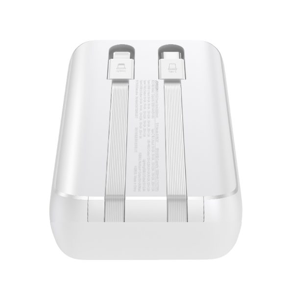 Mini PowerBank 1000mah ar iebūvētu Jr-PBC06 30W baltie kabeļi