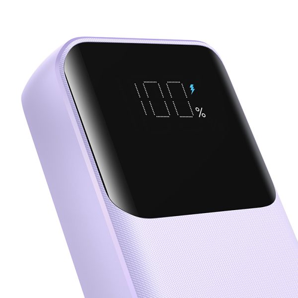 Mini PowerBank 20 000 mAh ar iebūvētu Jr-PBC07 30W kabeļi gaiši purpursarkani