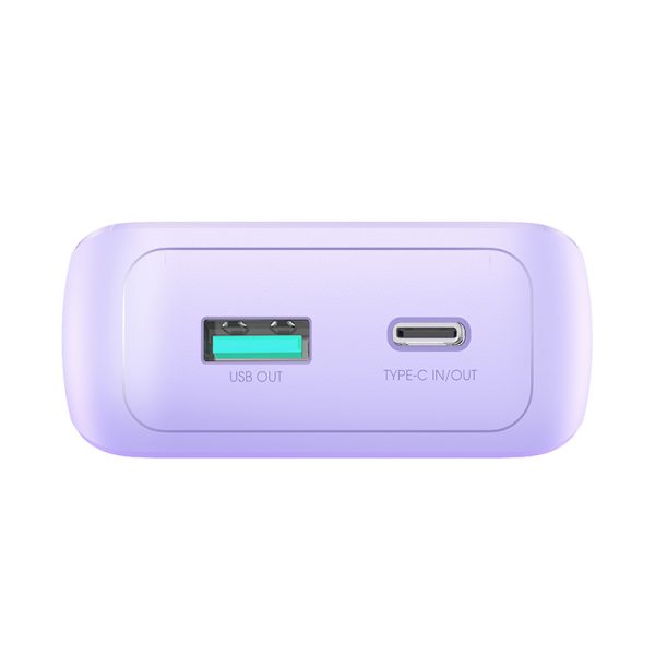 Mini PowerBank 20 000 mAh ar iebūvētu Jr-PBC07 30W kabeļi gaiši purpursarkani