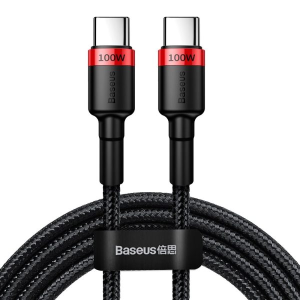Neilona stiprs kabelis USB-C PD 100W 20V 5A 2M melns kabelis