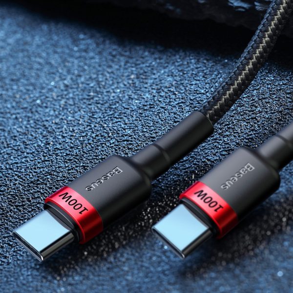 Neilona stiprs kabelis USB-C PD 100W 20V 5A 2M melns kabelis