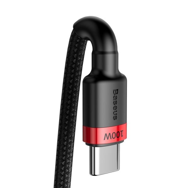 Neilona stiprs kabelis USB-C PD 100W 20V 5A 2M melns kabelis