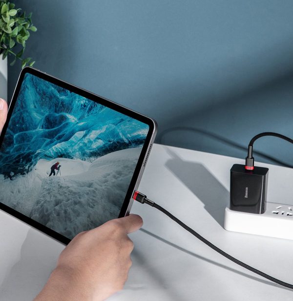 Neilona stiprs kabelis USB-C PD 100W 20V 5A 2M melns kabelis