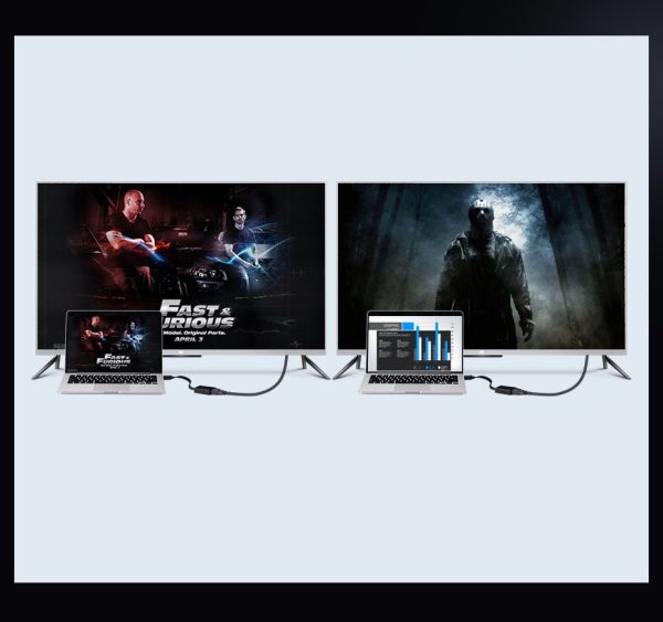 HDMI adaptera adapteris - VGA Micro USB Aux Aux 3,5 mm mini Jack Black