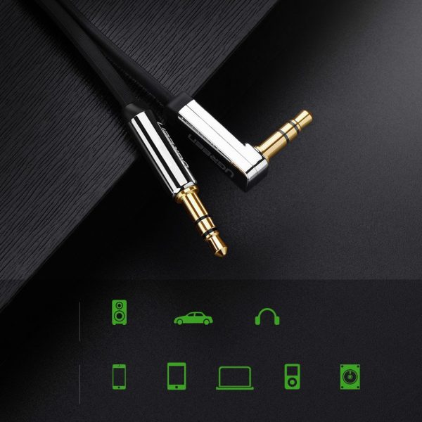 Plakanais kabelis Aux Aux 3,5 mm mini ligzda 5m sudrabs