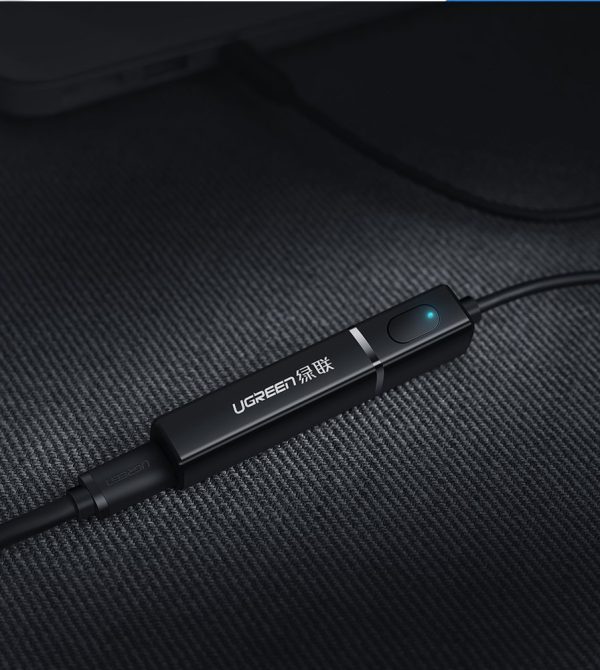 Bluetooth 5.0 raidītāja bezvadu audio adapteris 3,5 mm mini domkrats melns