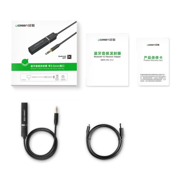 Bluetooth 5.0 raidītāja bezvadu audio adapteris 3,5 mm mini domkrats melns