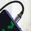 Leņķa kabelis USB-C Power Piegāde 60 W 20V 3A 1M melns un pelēks kabelis