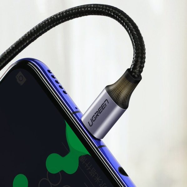 Leņķa kabelis USB-C Power Piegāde 60 W 20V 3A 1M melns un pelēks kabelis