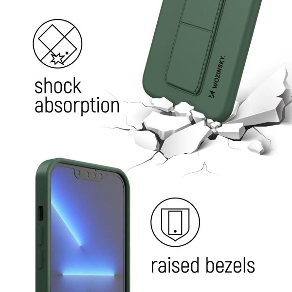 Silikona korpuss ar iPhone 12 Pro Max Kickstand Case Grey