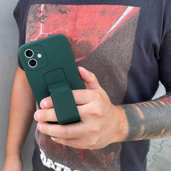 Silikona korpuss ar iPhone 12 Pro Max Kickstand Case Grey