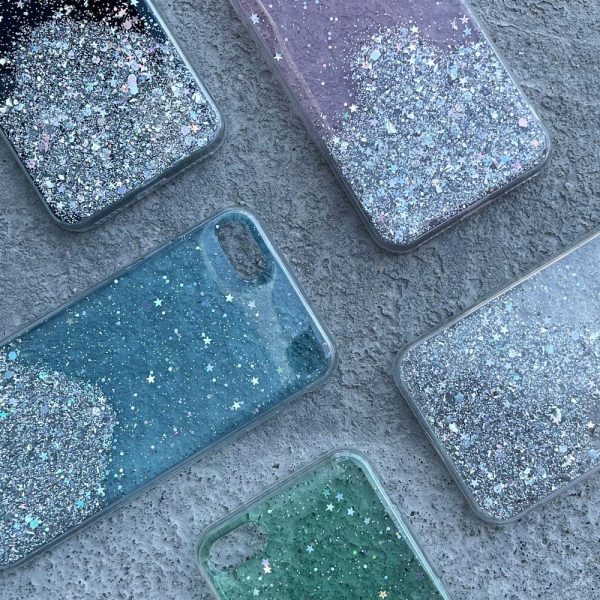 Spīdīgs korpuss ar mirdzošu Samsung Galaxy A72 4G Star Glitter caurspīdīgu