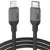 Ātra lādēšanas kabeļa iPhone USB -C - zibens PD 20W 1m melns