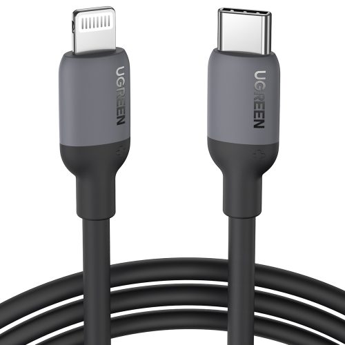 Ātra lādēšanas kabeļa iPhone USB -C - zibens PD 20W 1m melns