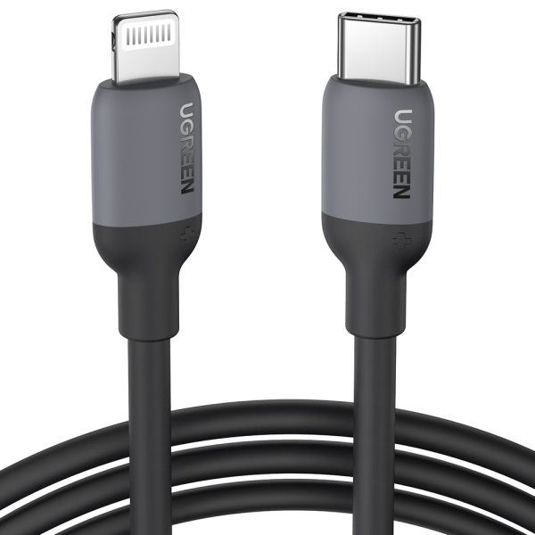 Ātra lādēšanas kabeļa iPhone USB -C - zibens PD 20W 1m melns