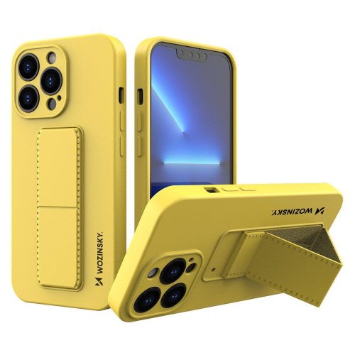 Silikona korpuss ar iPhone 13 kickstand Case Yellow