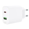 USB-C un USB 20W PPS PD QC 3.0 AFC FCP baltais lādētājs
