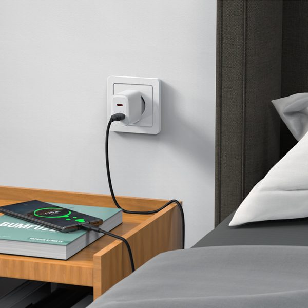 USB-C un USB 20W PPS PD QC 3.0 AFC FCP baltais lādētājs