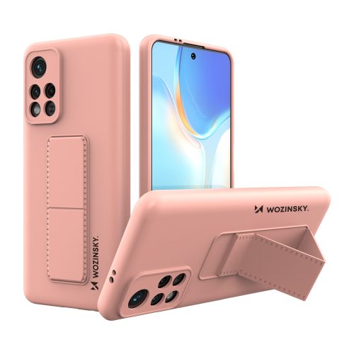 Silikona korpuss ar Xiaomi Poco M4 Pro 5G Kickstand Case Pink Case