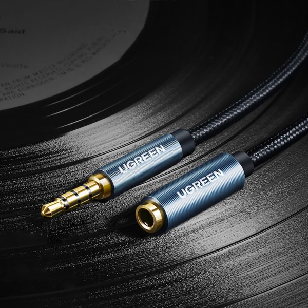 Audio Aux mini ligzda 3,5 mm 2m zilas austiņu adaptera pagarinājuma kabelis