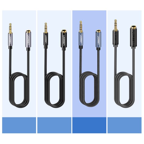 Audio Aux mini ligzda 3,5 mm 2m zilas austiņu adaptera pagarinājuma kabelis