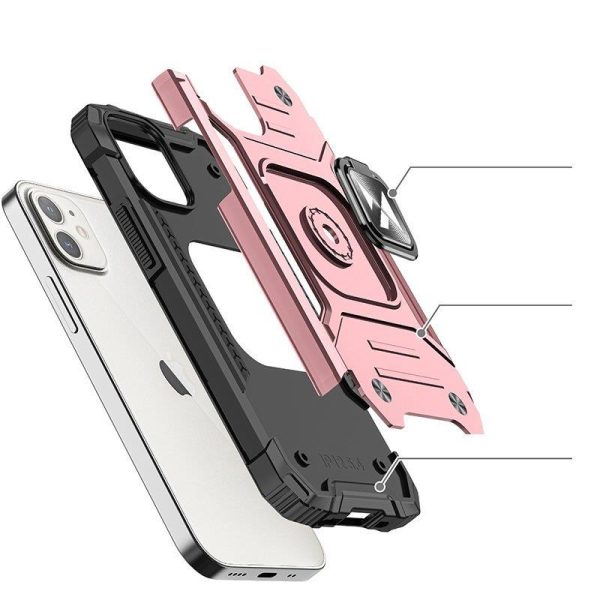 IPhone korpuss 14 bruņots vāks magnētiskais rokturis gredzens zelta