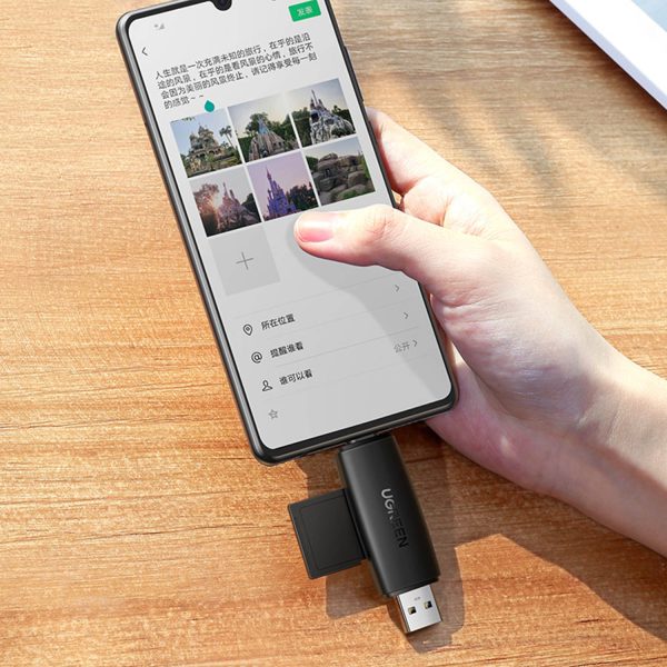 2. adapteris USB-A un USB-C SD un Micro SD melno karšu lasītājs