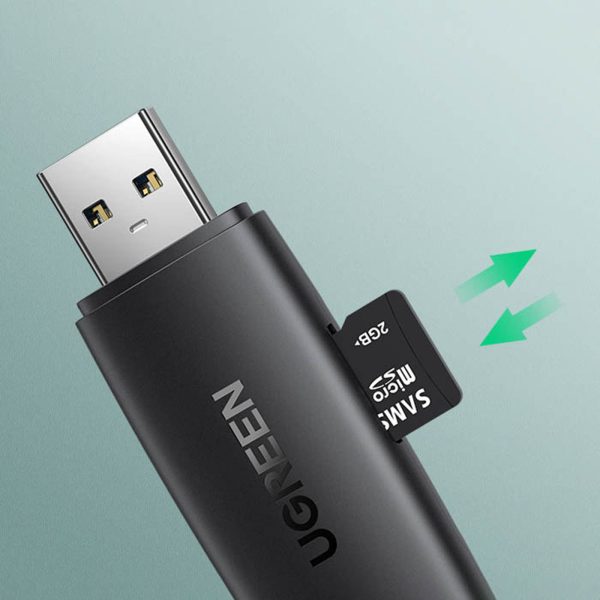 2. adapteris USB-A un USB-C SD un Micro SD melno karšu lasītājs
