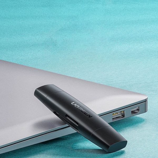 2. adapteris USB-A un USB-C SD un Micro SD melno karšu lasītājs