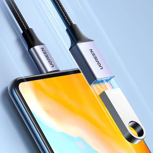 USB-C kabeļa adaptera adapteris USB-A 5GB/s 15cm melns