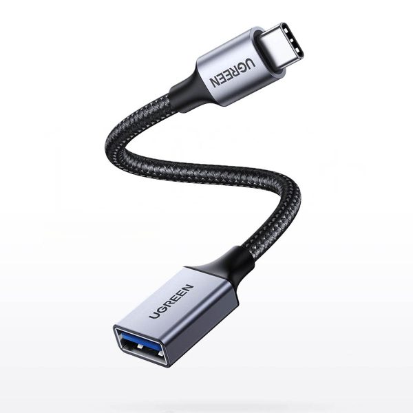 USB-C kabeļa adaptera adapteris USB-A 5GB/s 15cm melns