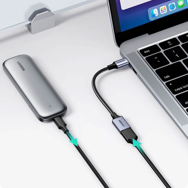 USB-C kabeļa adaptera adapteris USB-A 5GB/s 15cm melns