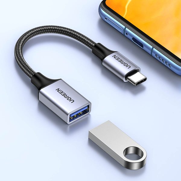 USB-C kabeļa adaptera adapteris USB-A 5GB/s 15cm melns