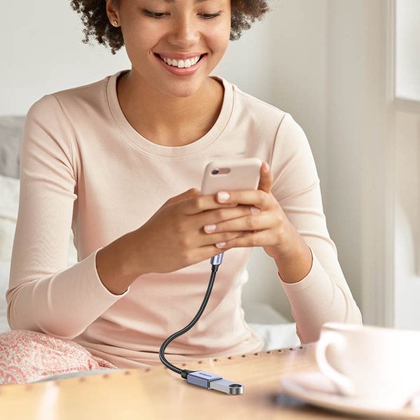 USB-C kabeļa adaptera adapteris USB-A 5GB/s 15cm melns
