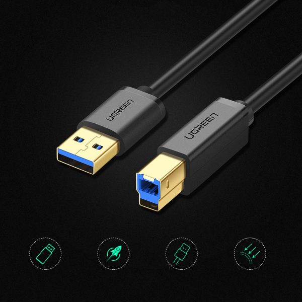 Kabeļa DAP USB-A printera-USB-B 5GB/s 2m melnā krāsā