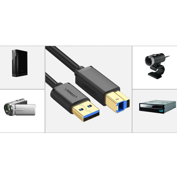 Kabeļa DAP USB-A printera-USB-B 5GB/s 2m melnā krāsā