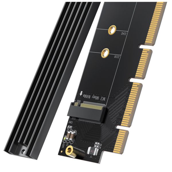 Pagarinājuma kartes adapteris PCIE 4.0 X16 līdz M.2 NVME M-KEY Black