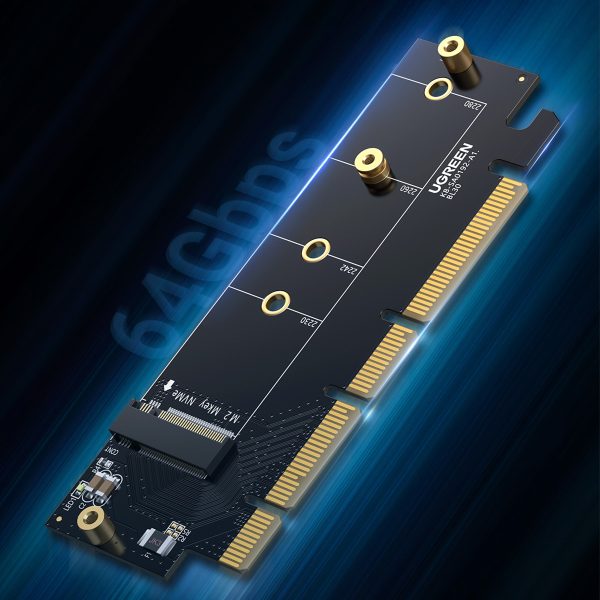 Pagarinājuma kartes adapteris PCIE 4.0 X16 līdz M.2 NVME M-KEY Black