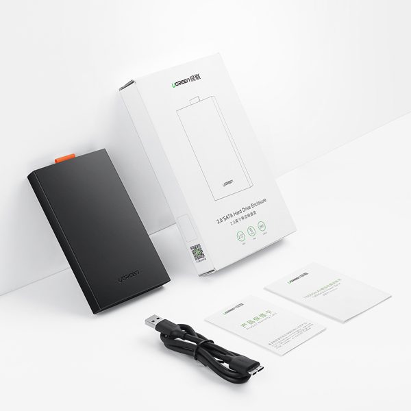 Kabatas apvalks SSD HDD 2.5 '' USB 3.0 SATA melns