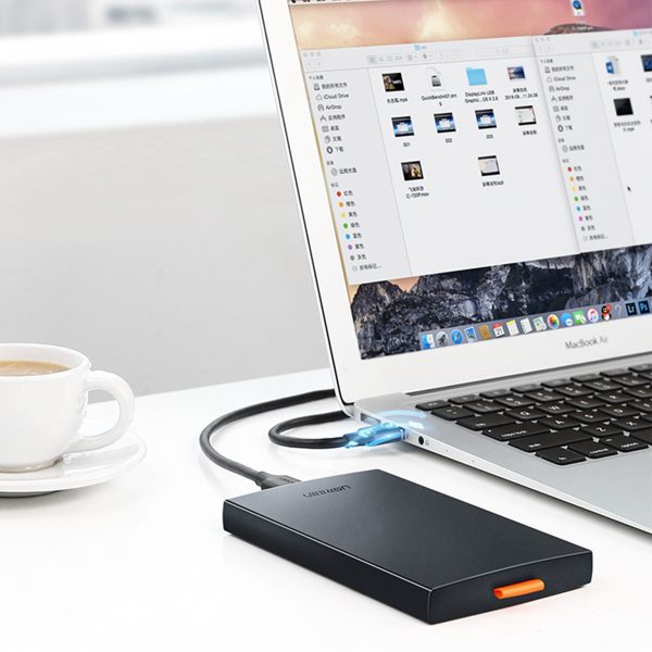 Kabatas apvalks SSD HDD 2.5 '' USB 3.0 SATA melns