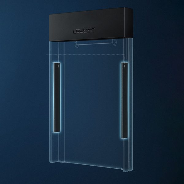 Kabatas apvalks SSD HDD 2.5 '' USB 3.0 SATA melns