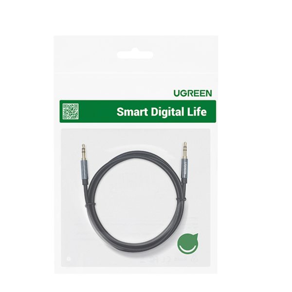 Aux aux kabeļa taisns spraudnis minijack 3,5 mm 1m melns