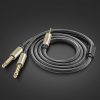 Kabeļa audio kabeļa mini ligzda 3,5 mm - 2 x ligzda 6,35 mm 2m pelēks
