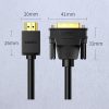 Divu ceļu kabeļa HDMI kabelis - DVI 2M melns