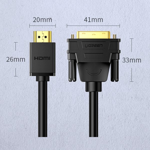 Divu ceļu kabeļa HDMI kabelis - DVI 2M melns