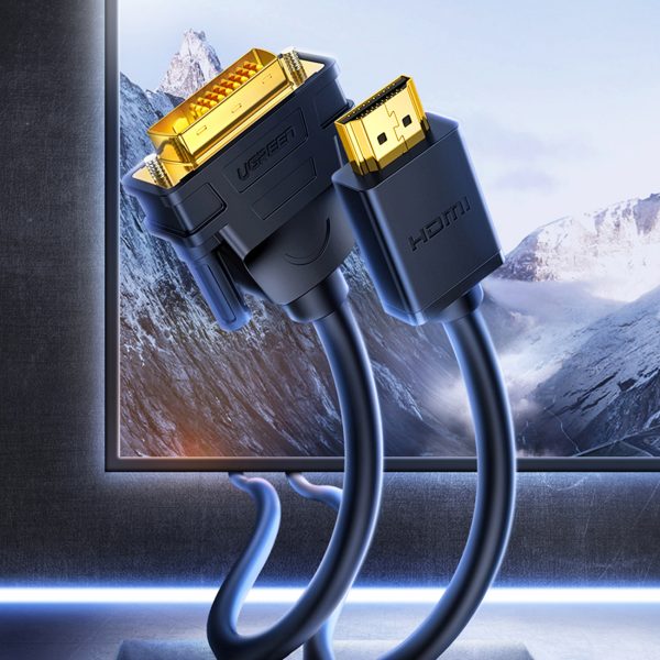 Divu ceļu kabeļa HDMI kabelis - DVI 2M melns