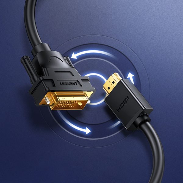 Divu ceļu kabeļa HDMI kabelis - DVI 2M melns