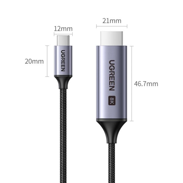 Kabelis Kabelis USB -C adapteris - HDMI 2,1 8K 60Hz 1,5M pelēks