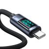 USB-C kabeļa kabelis ar 100W LED displeju 1,2 m melns