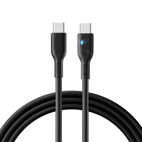 Kabelis USB-C kabelis ar LED 100W 2m melnu